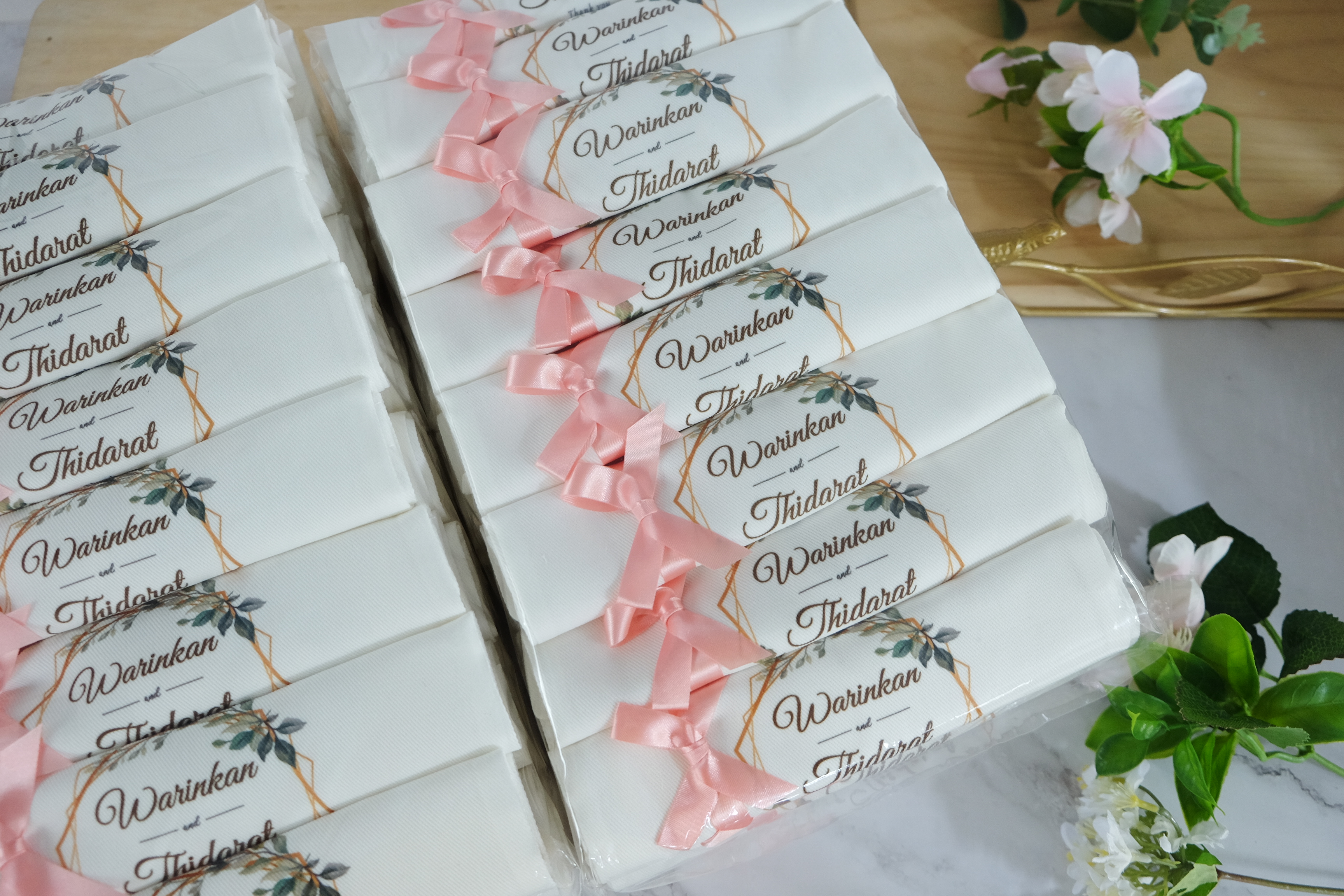ของชำร่วย กระเป๋าผ้าสกรีน โลโก้ ไซส์3 ของชำร่วยงานแต่งงาน